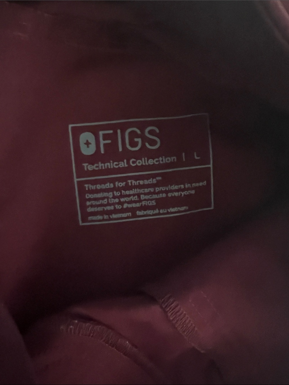 Figs HW Isabella Burgundy Jogger Scrub Pants - Picture 4 of 5